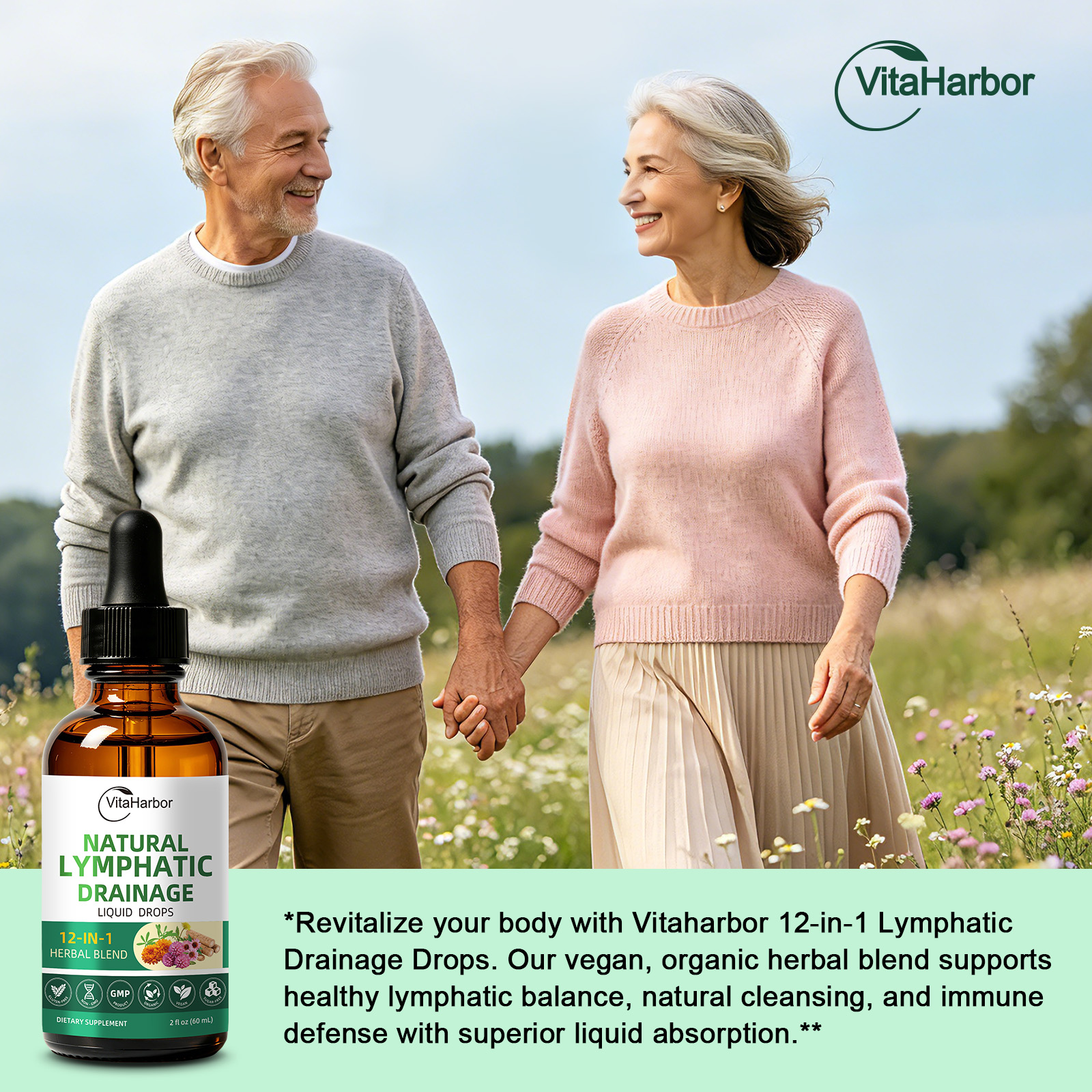 Lymphatic Drainage Supplements, 12-in-1 Lymphatic Drainage Drops with Echinacea, Burdock, Dandelion, Cleavers, Elderberry, Calendula & More for Lymphatic Support & Immune Support, 2 FL OZ - Image 5