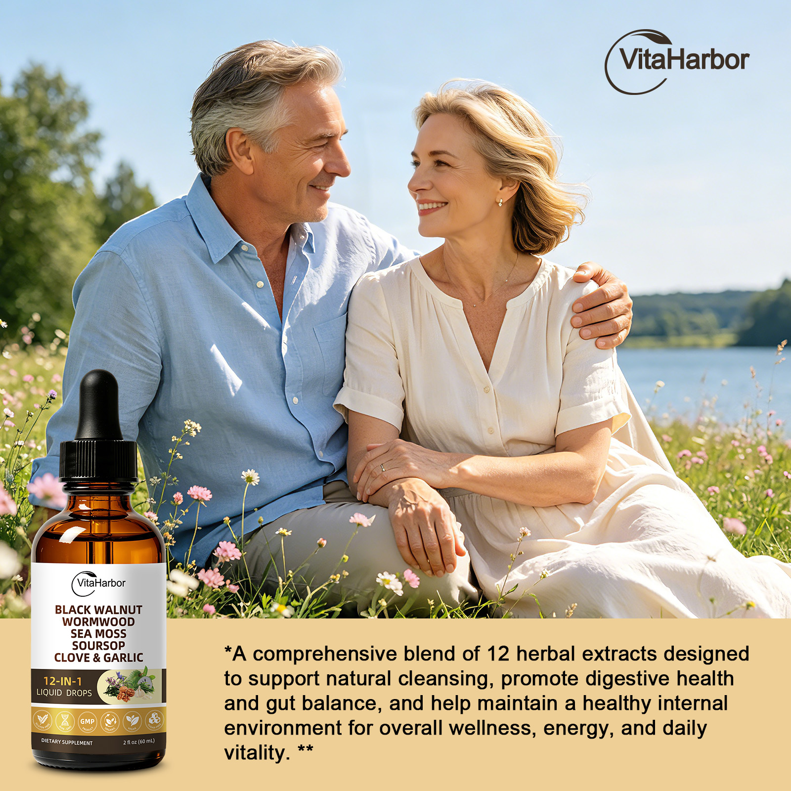 Wormwood Black Walnut Clove Cleanse Drops for Humans – 12 in 1 Herbal Liquid Extract with Soursop, Irish Sea Moss, Pumpkin Seed, Oregano, Turmeric, Garlic, Berberine, Shilajit & Plantain - Image 5