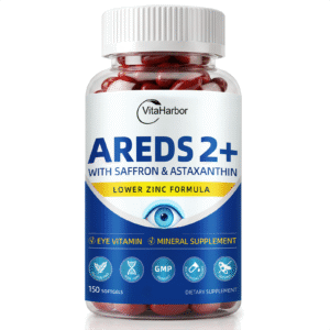 AREDS 2 Eye Vitamin & Mineral Supplement, Low Zinc Formula, with Vitamin C, Vitamin E, Zinc 25 mg, Copper, Lutein & Zeaxanthin, Eye Health Supplement for Adults, 150 Vegan Softgels